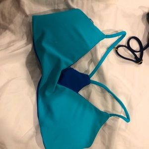 Reversible blue bikini top